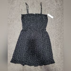 Black Polka Dot Smocked Sundress